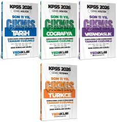 Yediiklim 2026 KPSS Tarih + Coğrafya + Vatandaşlık + Türkçe Çıkmış Sorular Son 11 Yıl Konularına Göre 4 lü Set Yediiklim Yayınları