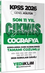 Yediiklim 2026 KPSS Genel Kültür Coğrafya Konularına Göre Tamamı Çözümlü Son 11 Yıl Çıkmış Sorular