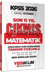 Yediiklim 2026 KPSS Genel Yetenek Matematik Konularına Göre Tamamı Çözümlü Son 11 Yıl Çıkmış Sorular