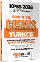 Yediiklim 2026 KPSS Genel Yetenek Türkçe Konularına Göre Tamamı Çözümlü Son 11 Yıl Çıkmış Sorular