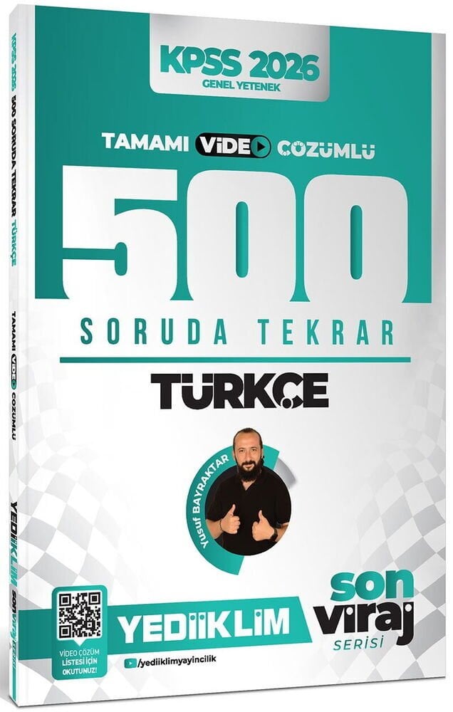 Yediiklim Yayınları 2026 Kpss Son Viraj Serisi Türkçe Tamamı Video Çözümlü 500 Soruda Genel Tekrar Kampı