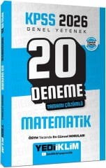 Yediiklim Yayınları KPSS 2026 Genel Yetenek Matematik Tamamı Çözümlü 20 Deneme