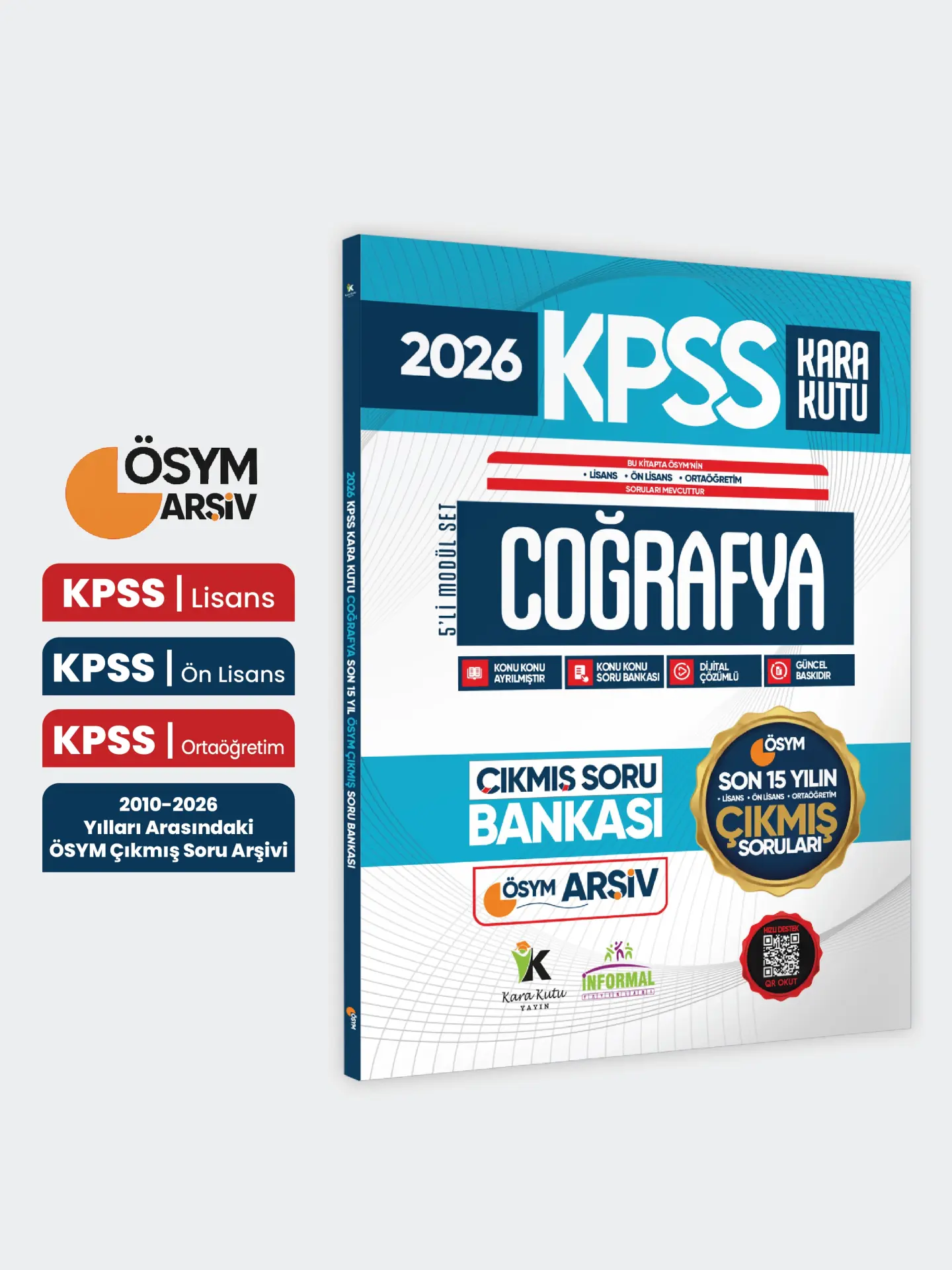Kara Kutu Yayınları 2026 FULLKPSS Lisans-Önlisans-Ortaöğretim Coğrafya’nın Kara Kutusu ÖSYM Çıkmış Soru Bankası Son 15Yıl