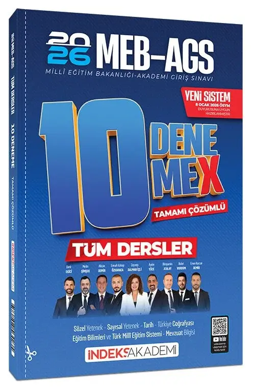 YENİ AGS - İndeks Akademi 2026 MEB-AGS Tüm Dersler 10 DenemeX Çözümlü