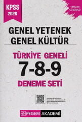 Pegem Yayınları 2026 KPSS Genel Yetenek Genel Kültür Türkiye Geneli 7-8-9 Deneme Seti