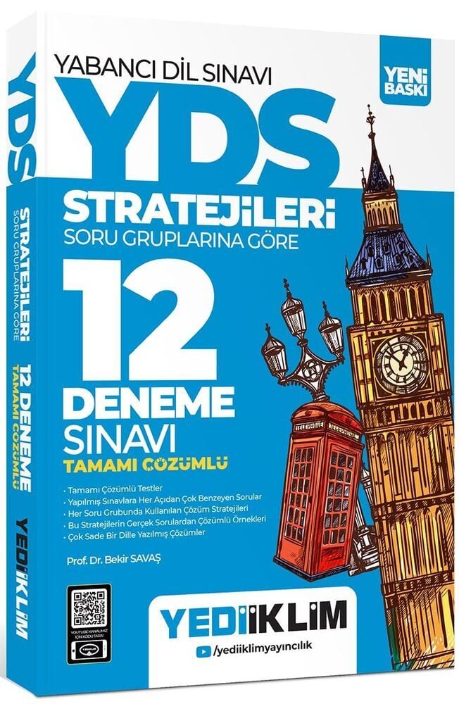 Yediiklim Yayınları YDS Stratejileri Soru Gruplarına Göre Tamamı Çözümlü 12 Deneme Sınavı