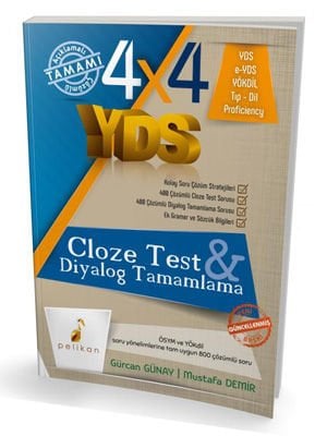 Pelikan 4x4 YDS Seti 3. Kitap Cloze Test, Diyalog Tamamlama