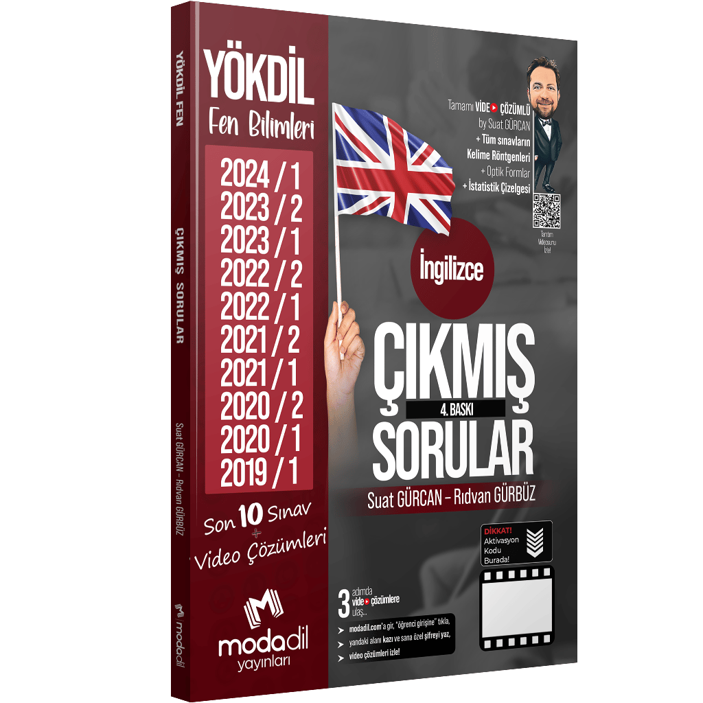 Modadil Yayınları YÖKDİL FEN Çıkmış Sorular Tamamı Video Çözümlü