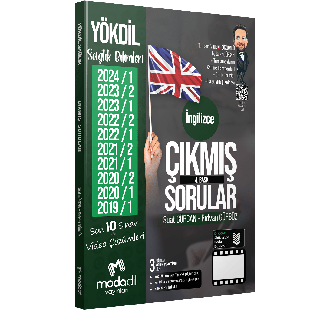 Modadil Yayınları YÖKDİL SAĞLIK Çıkmış Sorular Tamamı Video Çözümlü
