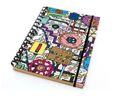 PAKLON Renkli Makine Kareli Spiralli Defter 14x21 100 Yaprak