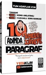 Yediiklim Yayınları Tüm Adaylar İçin 10 Adımda Paragraf Video Konu Anlatımlı ve Video Çözümlü Soru Bankası