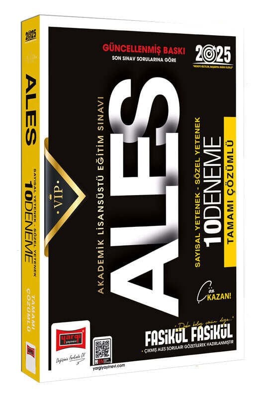 Yargı Yayınları 2025 ALES Vip Sayısal-Sözel Yetenek Tamamı Çözümlü Fasikül Fasikül 10 Deneme