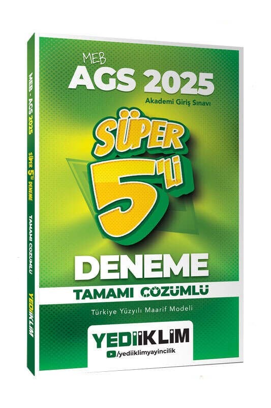 Yediiklim Yayınları 2025 MEB-AGS Tamamı Çözümlü Süper 5li Deneme