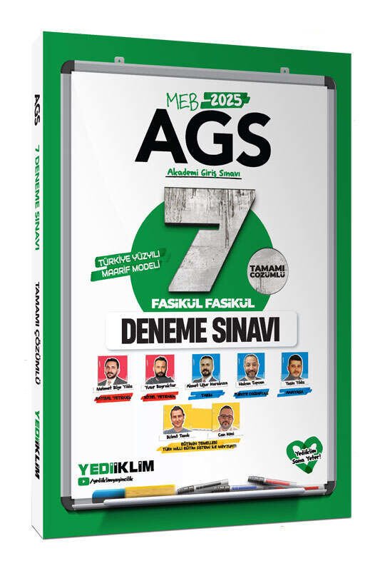 Yediiklim Yayınları 2025 MEB AGS Tamamı Çözümlü 7 Fasikül Fasikül Deneme Sınavı