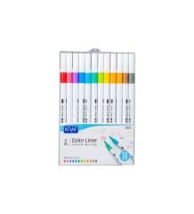 KRAF Color Liner Keçe Uçlu Kalem Seti 0.5mm (12'li)