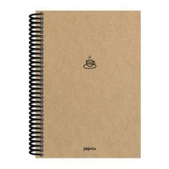 Papirüs Kraft Spiralli Sert Kapak 16X23 100 Yaprak Çizgili