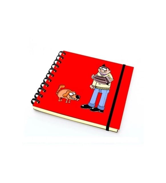 Paklon Desenli Sert Kapak 14x14 Cm Spiralli Defter 100 Yaprak Çizgili - Eğitmen