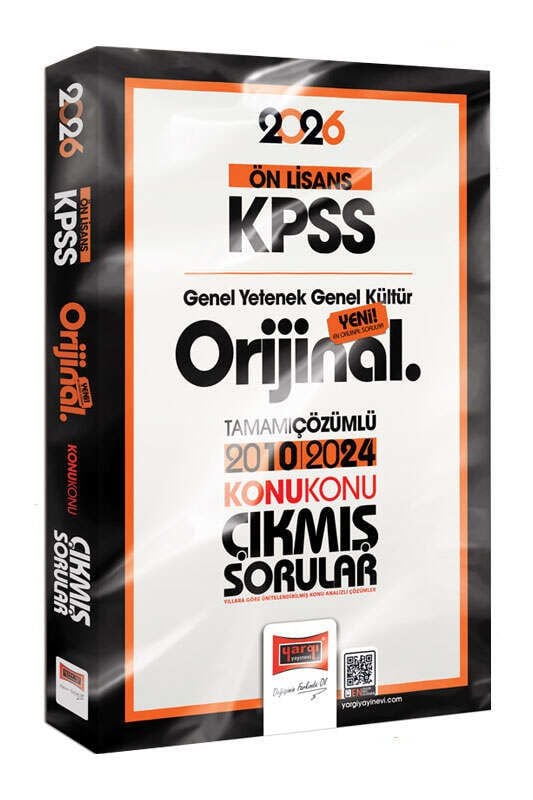 Yargı Yayınları 2026 KPSS Ön Lisans GK-GY Orijinal 2010-2024 Konu Konu Çıkmış Sorular