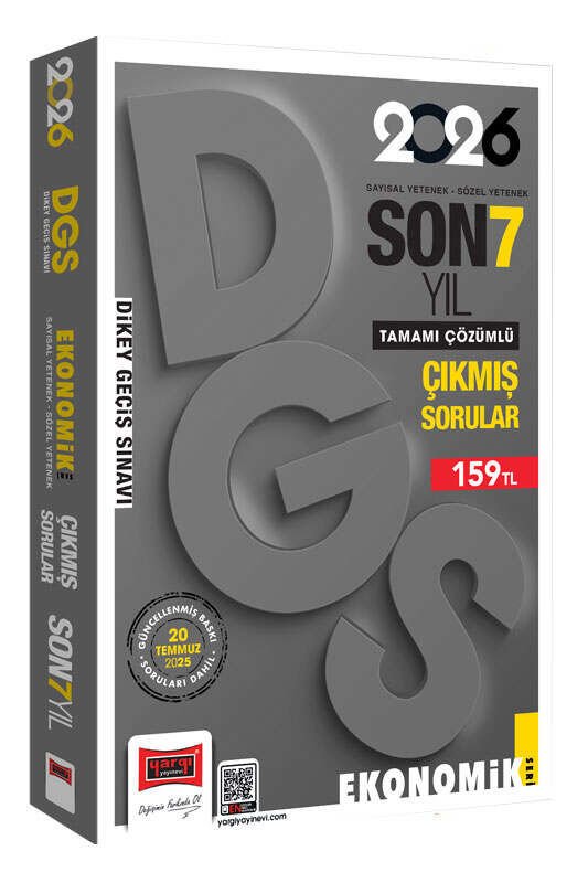 Yargı Yayınları 2026 DGS Sayısal-Sözel Yetenek Son 7 Yıl Çıkmış Sorular (Ekonomik Baskı)