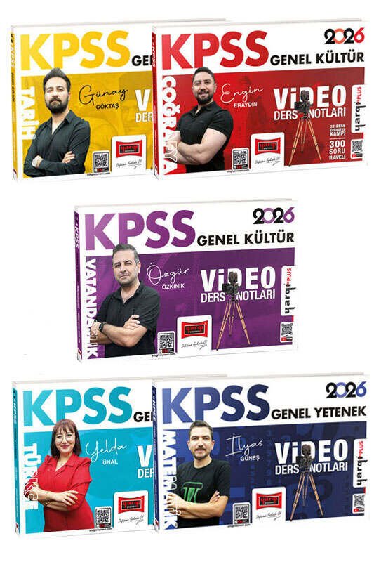 Yargı 2026 KPSS Genel Yetenek Genel Kültür Video Ders Notları 5'li Set