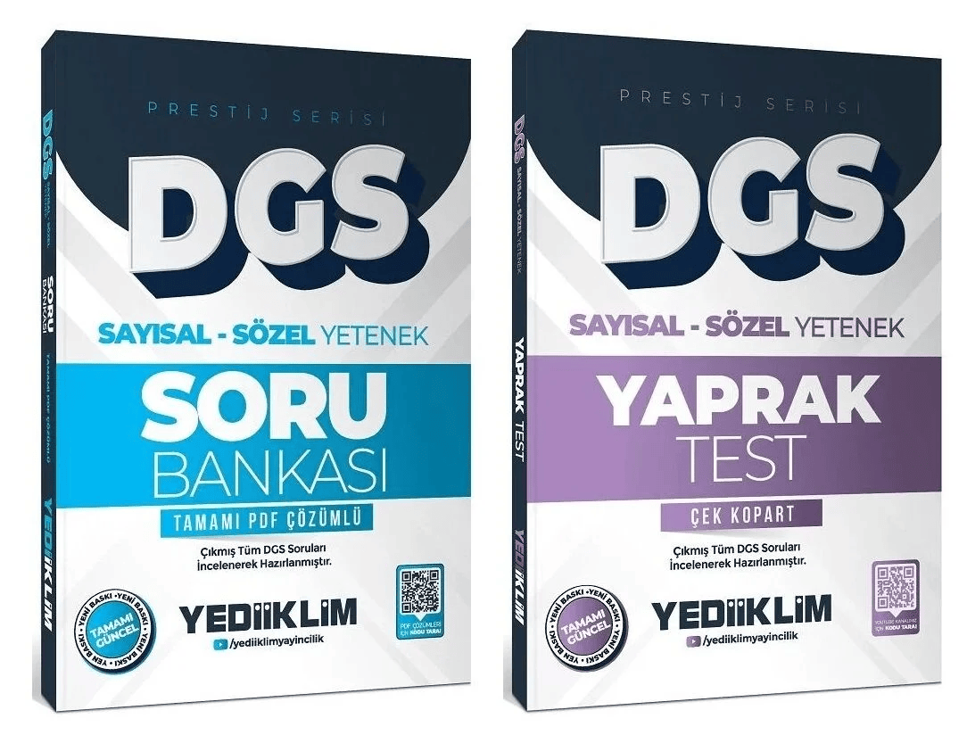 2026 DGS Prestij Soru Bankası + Yaprak Test 2 li Set