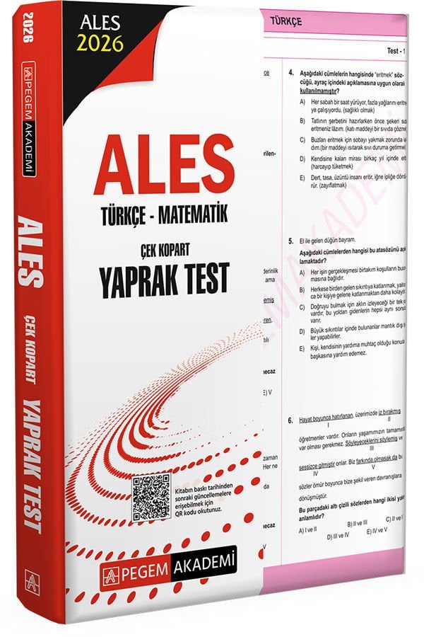 2026 ALES Türkçe-Matematik Çek Kopart Yaprak Test