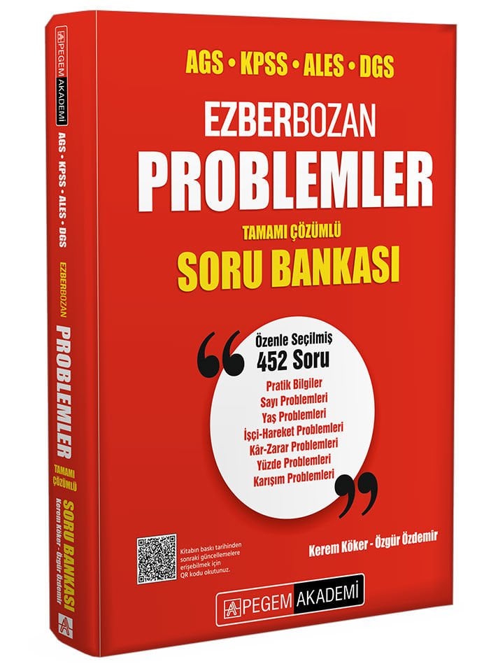 AGS KPSS ALES DGS Ezberbozan Problemler Tamamı Çözümlü Soru Bankası