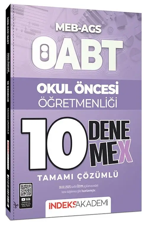 İndeks Akademi 2026 ÖABT MEB-AGS Okul Öncesi Öğretmenliği 10 DenemeX Çözümlü İndeks Akademi Yayıncılık