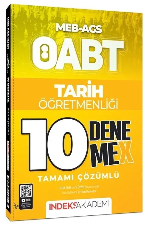 2026 ÖABT MEB-AGS Tarih Öğretmenliği 10 DenemeX Çözümlü İndeks Akademi Yayıncılık